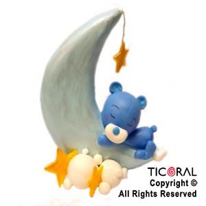 ADORNO OSITO EN LUNA CELESTE A. PORCELANA FRIA x 1